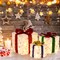 Costway Set of 3 Christmas Lighted Gift Boxes Pre-lit Present Decoration with 48 Lights